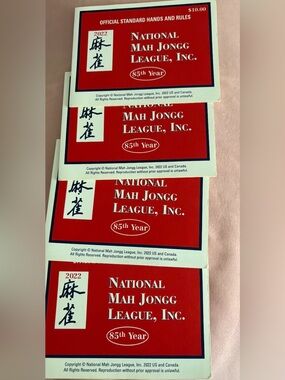 Lot of 4 National Mah Jongg League official Vintage card 2022 great condition